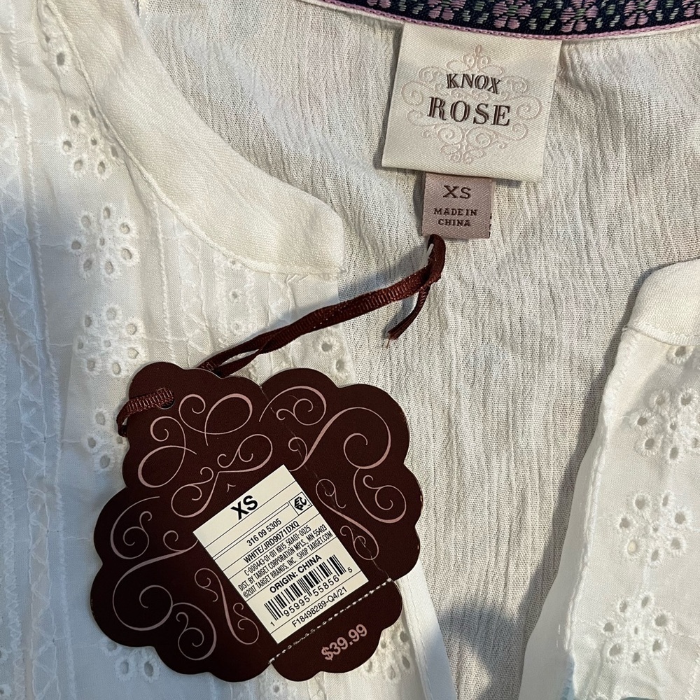 NWT Knox Rose white eyelet embroidered cotton midi dress - Picture 2 of 8